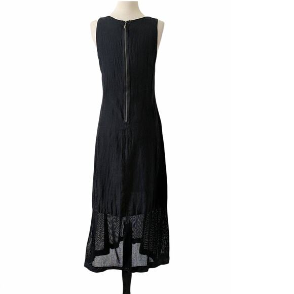 People Like Frank Women's Maxi Dress Black Exposed Zipper Back Linen USA Size 2 - Picture 2 of 9
